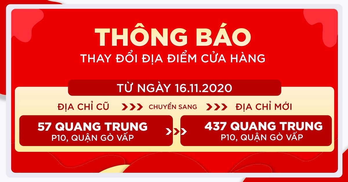 Thông báo thay đổi địa điểm cửa hàng XTmobile tại Quang Trung, Gò Vấp