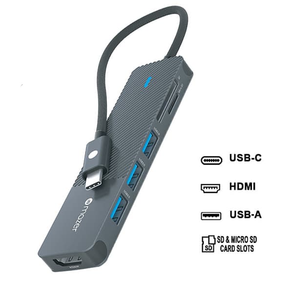 Cổng chuyển đổi Mazer USB-C 6-in-1 HUB (M-UC2MULTI7001) Cổng chuyển đổi Mazer USB-C 6-in-1 HUB (M-UC2MULTI7001)