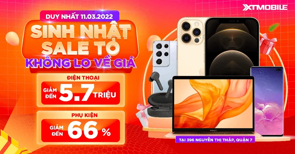 Mừng sinh nhật: Điện thoại giảm đồng loạt đến 5,7 triệu, phụ kiện giảm thêm 66%
