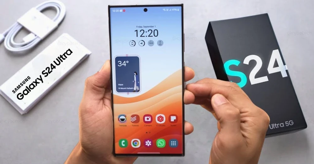 Galaxy S24 Ultra khoe màn hình phẳng hoàn hảo trong video trên tay mới