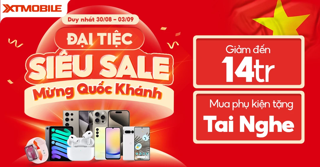 Siêu sale mừng Đại lễ: Điện thoại, Macbook, Phụ kiện...Giá rẻ chưa từng có