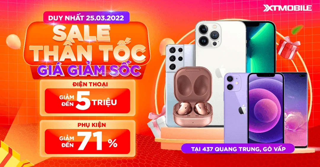 Sale thần tốc tại XTmobile 437 Quang Trung: Điện thoại đồng loạt giảm đến 5 triệu
