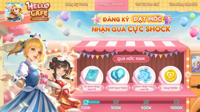 Sự kiện đăng ký trước game Hello Café