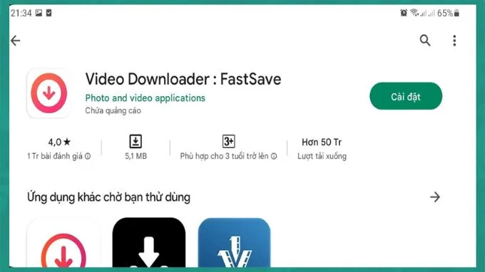 Tải ảnh Instagram trên Android với FastSave