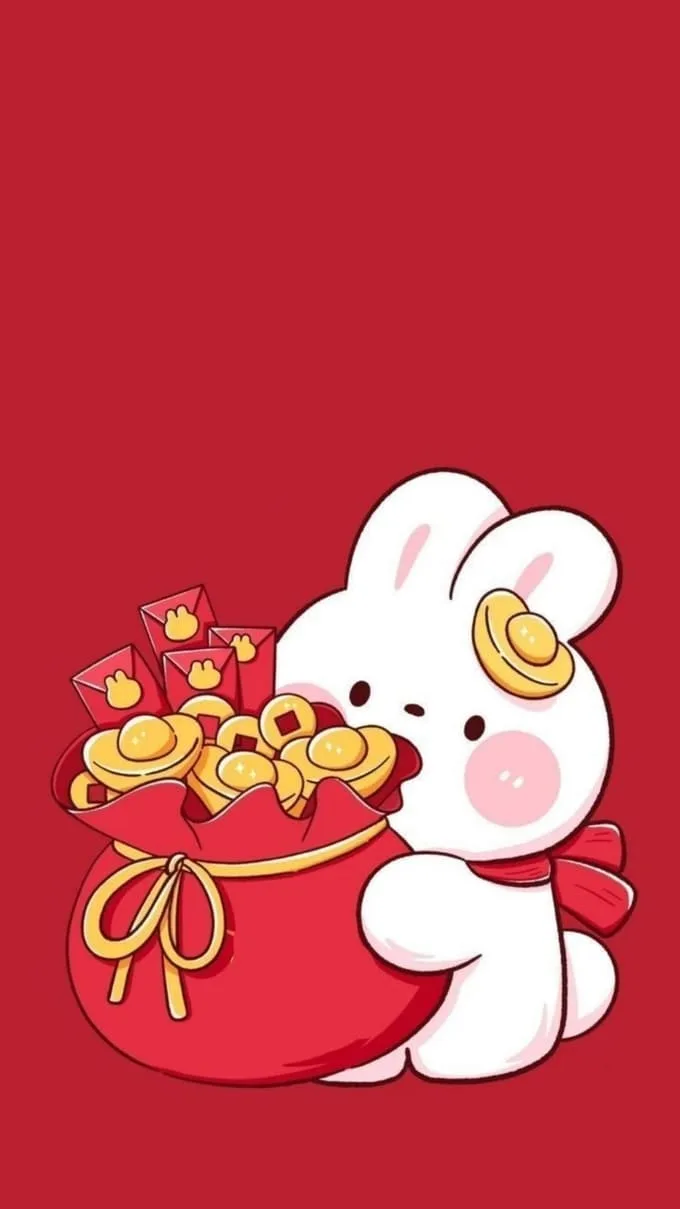 Hình nền Tết hoạt hình, dễ thương