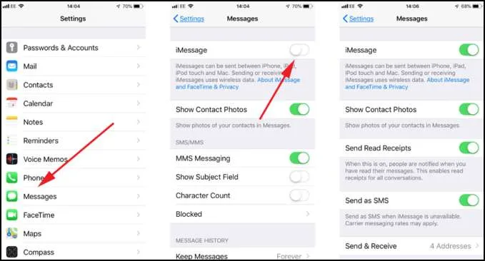 Hướng dẫn chi tiết cách bật iMessage trên iPhone bước hai