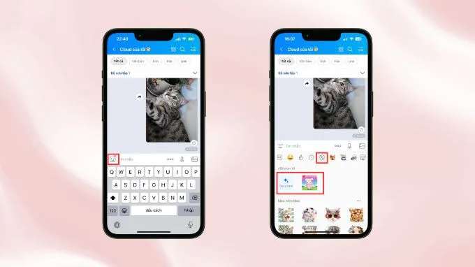 Chọn biểu tượng zSticker AI và chọn sticker cần gửi
