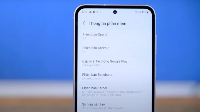 Hệ điều hành Android 13 trên Galaxy S23 FE