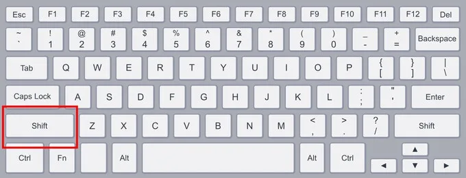 Sử dụng phím tắt Shift trong Word