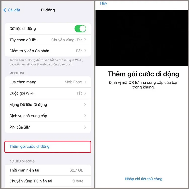 Chuyển SIM vật lý thành eSIM trên điện thoại iPhone 15 Pro Max