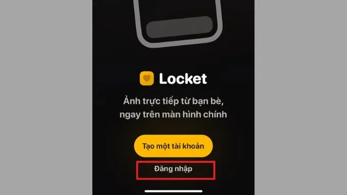 Mở ứng dụng Locket và chọn Đăng nhập