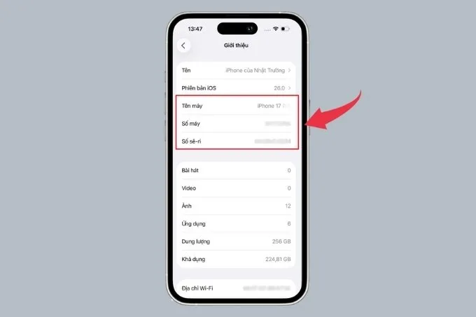 Kiểm tra IMEI hoặc số sê-ri để xác thực thiết bị