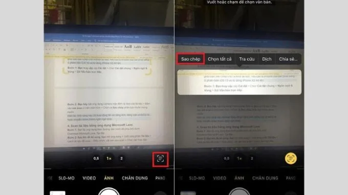 Scan tài liệu bằng điện thoại iPhone với tính năng Live Text