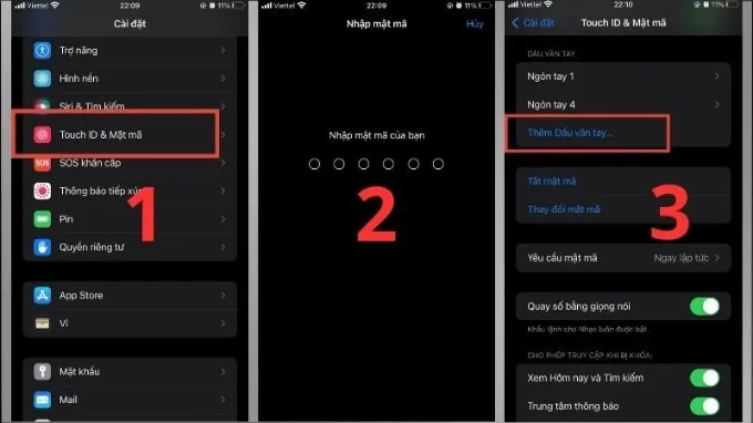 Kiểm tra các phím cứng, touch ID