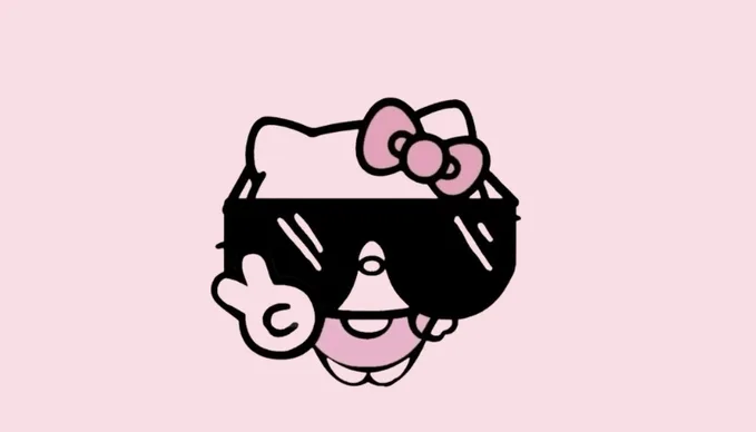 Kiểu ảnh nền Hello Kitty đeo kính 2