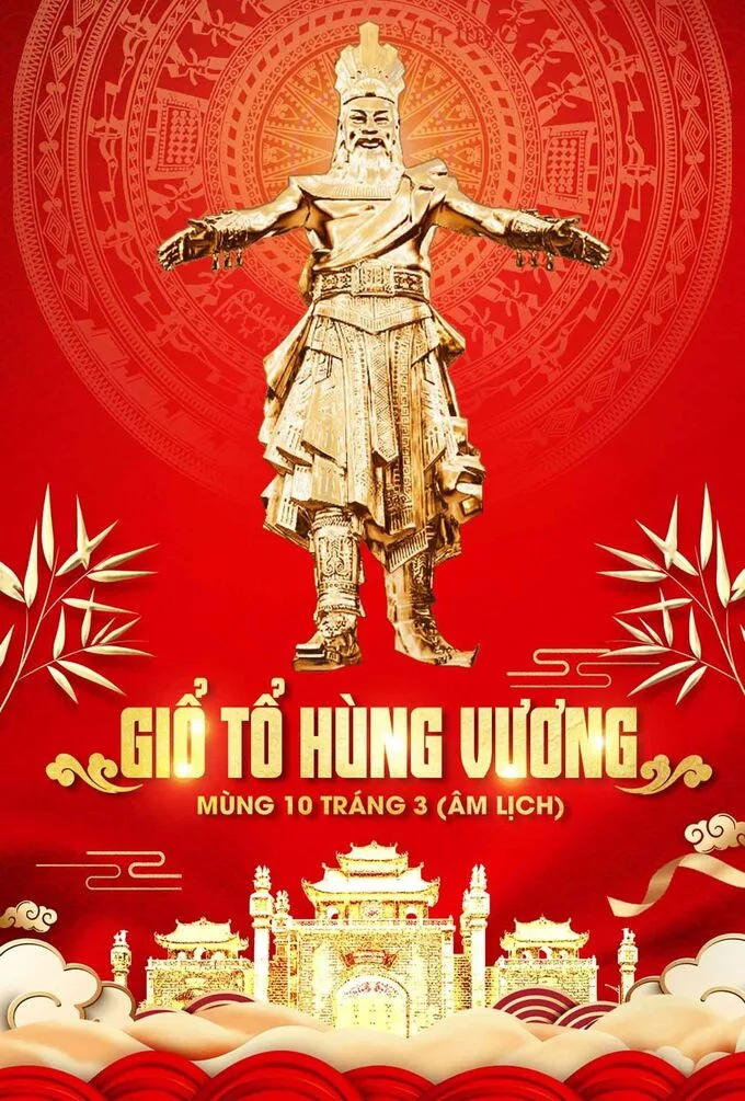 Hình nền Giỗ Tổ Hùng Vương sắc đỏ
