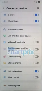 Phím chức năng trên trung tâm điều khiển trong One UI 7.0