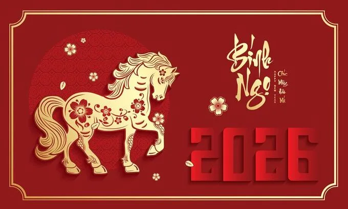 Hình nền background Tết Bính Ngọ 2026 màu đỏ rực rỡ