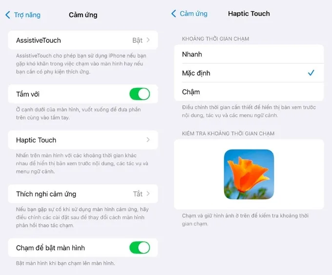 Cách điều chỉnh tốc độ Haptic Touch