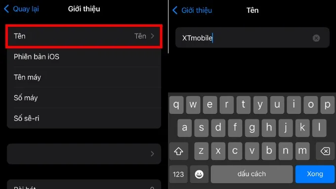 Cách đổi tên AirDrop trên iPhone, iPad