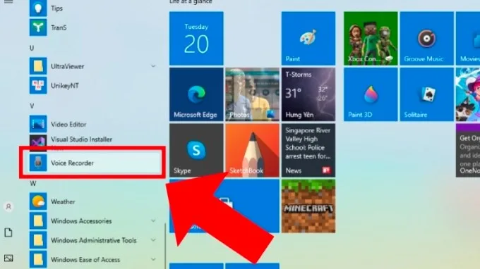 Bước 1 ghi âm trên máy tính, laptop Windows 10
