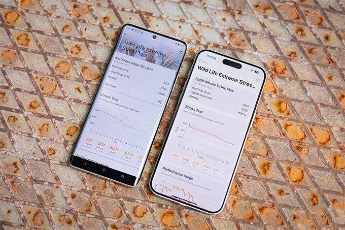Hiệu suất iPhone 15 Pro Max và Motorola Edge 50 Ultra