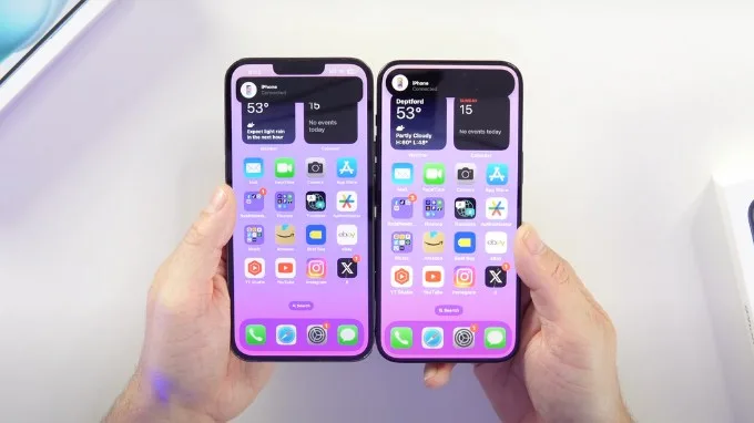 Khả năng hiển thị trên iPhone 15 Pro Max và iPhone 13 Pro Max