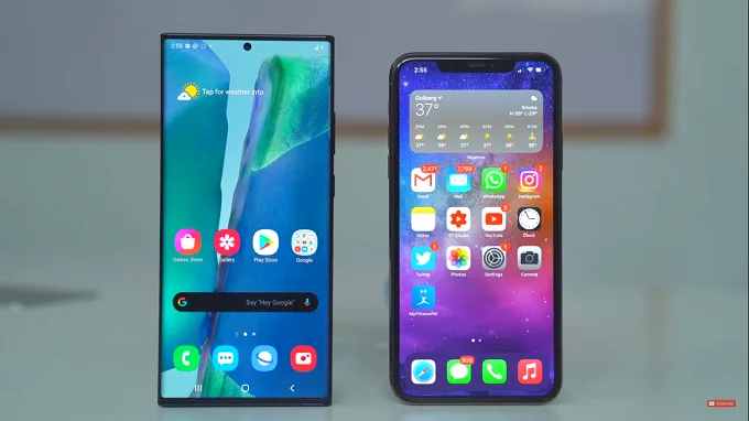 So sánh màn hình của 2 máy
