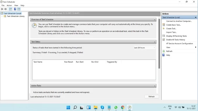 Hẹn giờ tắt laptop Windows 11 bằng Task Scheduler