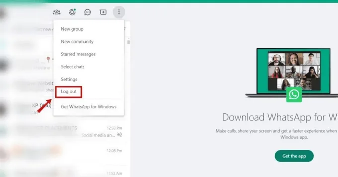 Cách đăng xuất WhatsApp trên máy tính