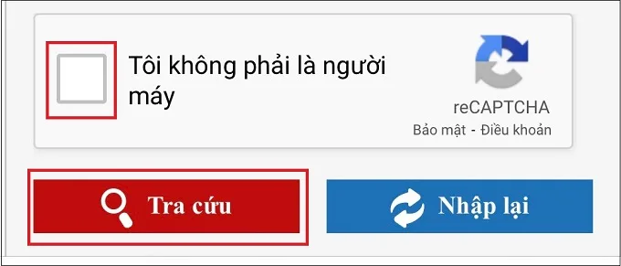 Xác nhận không phải là người máy để tra cứu mã số bảo hiểm xã hội