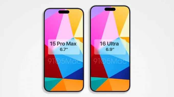 iPhone 16 Ultra tăng kích thước màn hình