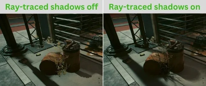 Khả năng đổ bóng (Ray Traced Shadows)