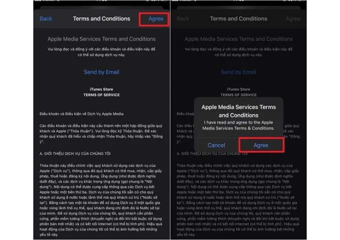 Bước 5 chuyển vùng từ Mỹ về App Store Việt Nam