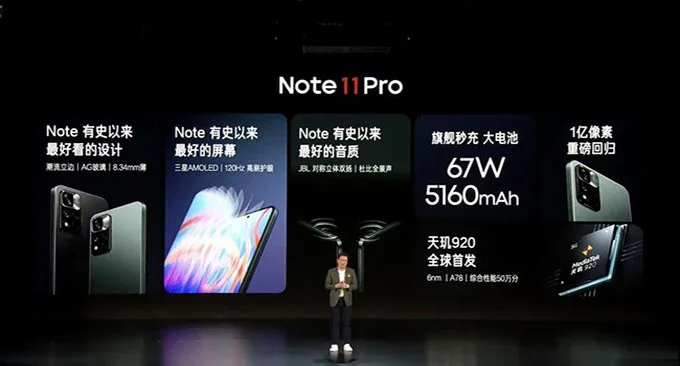 Redmi Note 11 Pro được công bố tại lễ ra mắt