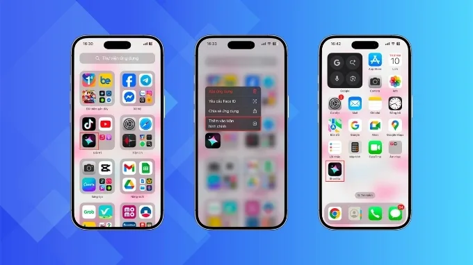 Cách đưa ứng dụng ra màn hình chính trên iPhone bằng thao tác nhấn - giữ