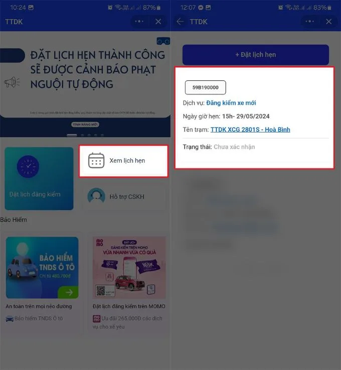 Cách kiểm tra lịch đăng kiểm ô tô trên Zalo