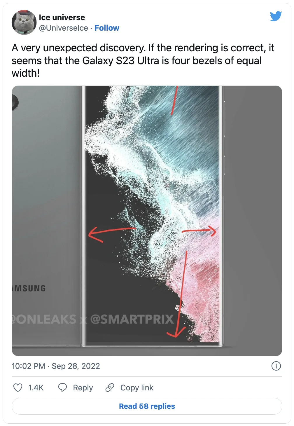 Galaxy S23 Ultra có thể có viền bezel mỏng hơn