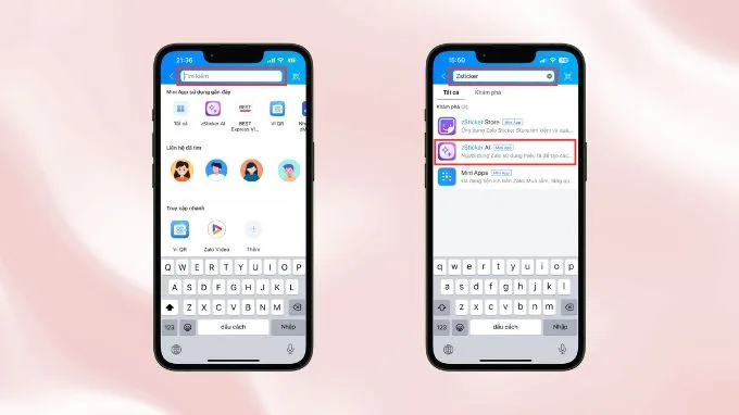 Nhập từ khóa ‘’zsticker’’ và nhấn chọn tiện ích zSticker AI
