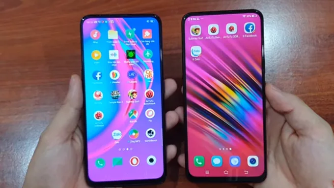  Oppo F11 Pro và Vivo V15 đều có màn hình tràn viền ấn tượng