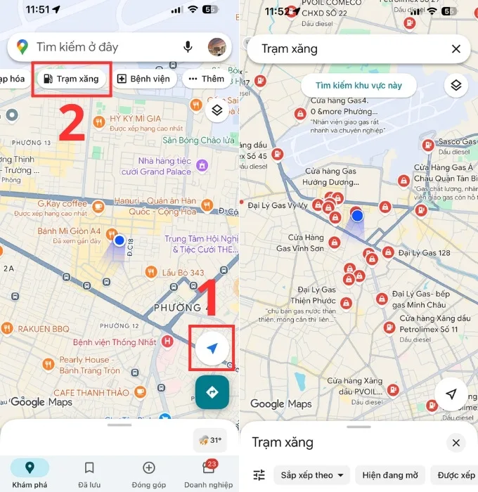 Cách tìm cây xăng gần nhất trên Google Maps chi tiết