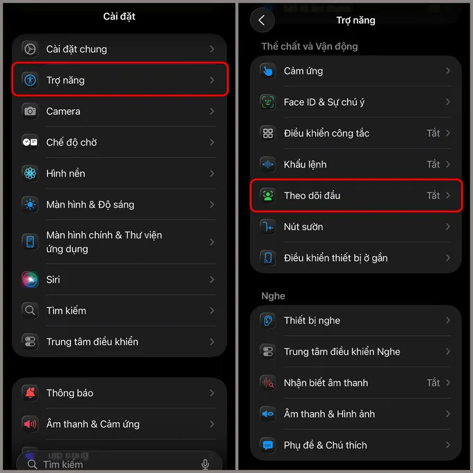 Mở ứng dụng Cài đặt và chọn Trợ năng