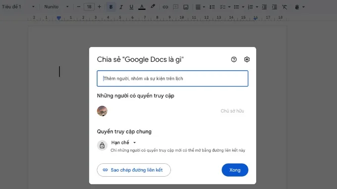 Cách chia sẻ Google Docs đến người khác