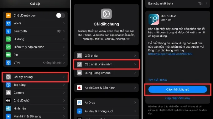 Cập nhật iOS lên phiên bản mới nhất