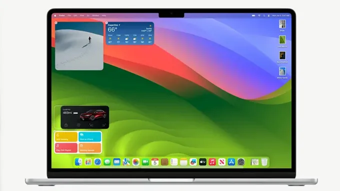 macOS Sonoma có các widget trên máy tính để bàn và Death Stranding