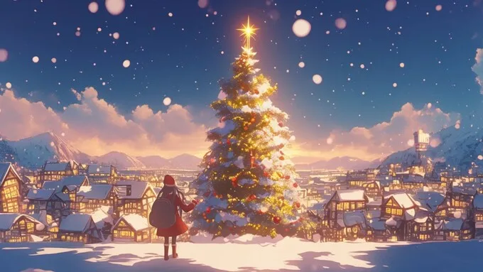Hình nền Giáng sinh Anime cho máy tính