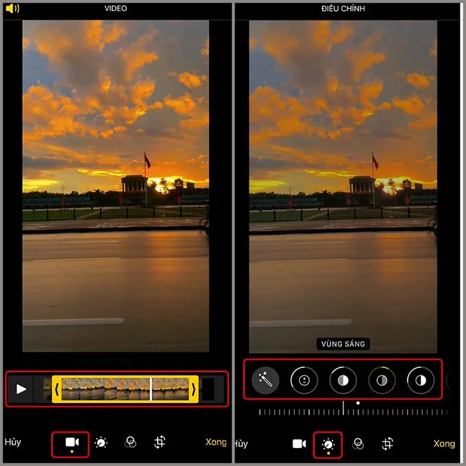 Chỉnh video trên iPhone bằng tính năng chỉnh sửa trên ứng dụng Camera