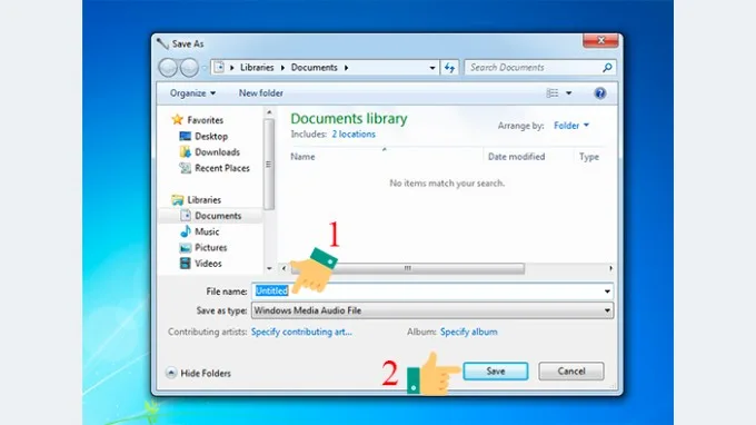 Bước 4 ghi âm trên máy tính, laptop Windows 7