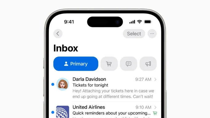 Mail được cải tiến với tính năng Trả lời thông minh mới