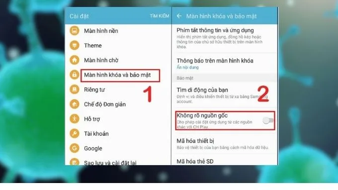 Ngăn chặn việc tải ứng dụng không rõ nguồn gốc